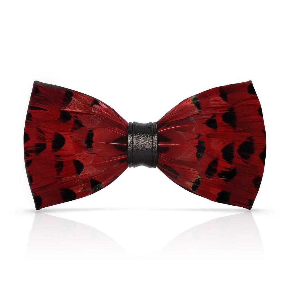 7705 Feather Wine Red Bow Ties Original Luxury Elegant Tuxedo Burgundy Bow